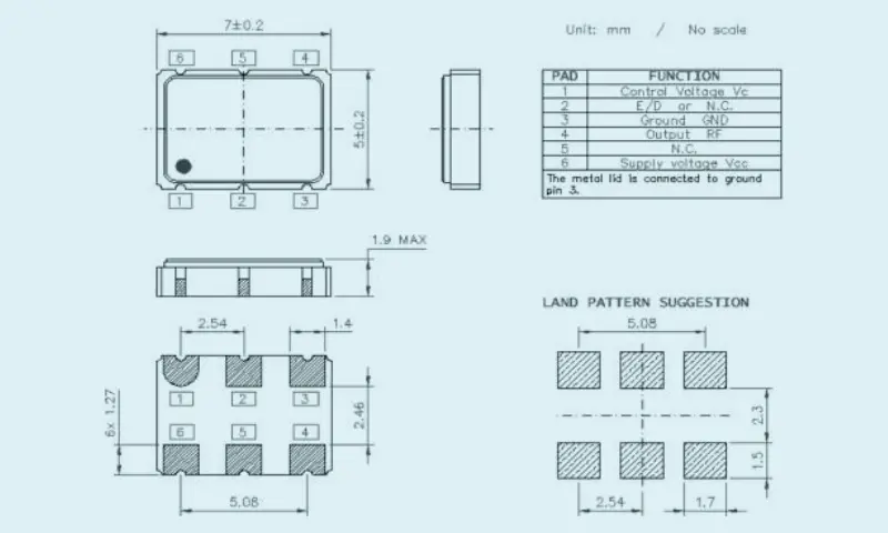 Bộ cộng hưởng tinh thể thạch anh VCXO 5.0&times;3.2