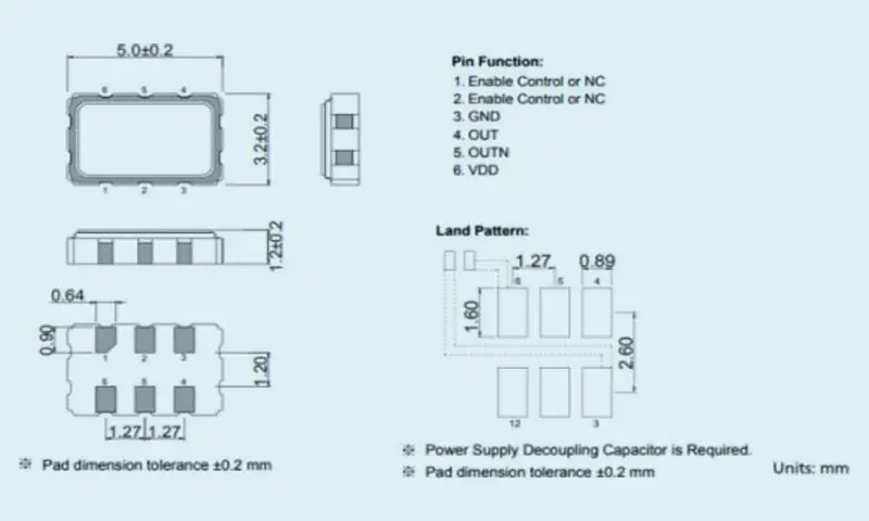 Bộ cộng hưởng tinh thể thạch anh vi sai 5.0&times;3.2