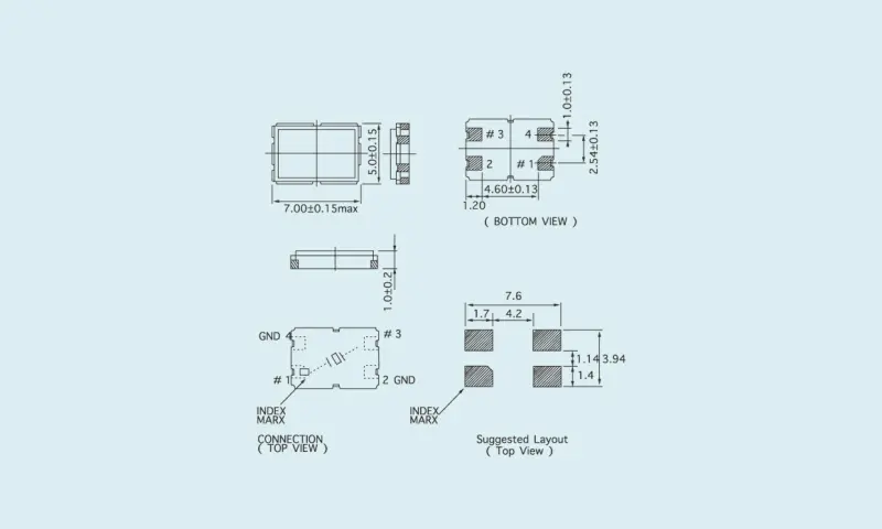 Bộ cộng hưởng tinh thể thạch anh SMD 7.0&times;5.0