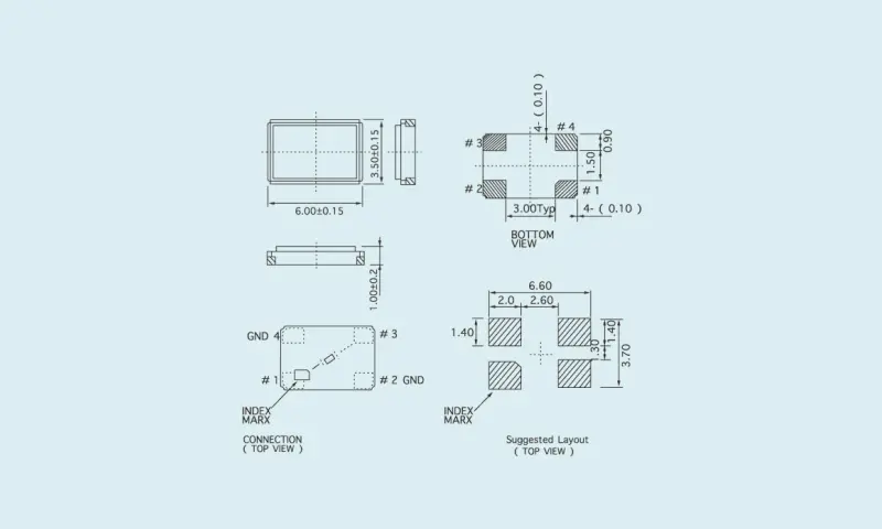 Bộ cộng hưởng tinh thể thạch anh SMD 5.0&times;3.2