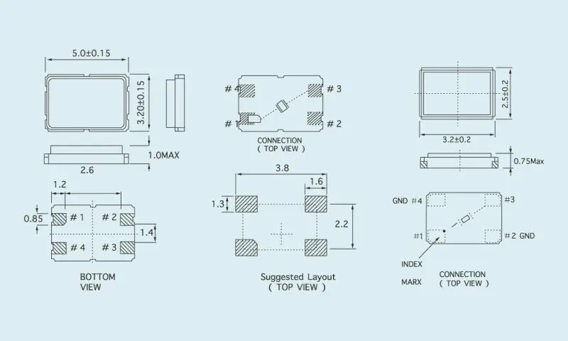 Bộ cộng hưởng tinh thể thạch anh SMD 3,2 * 2,5